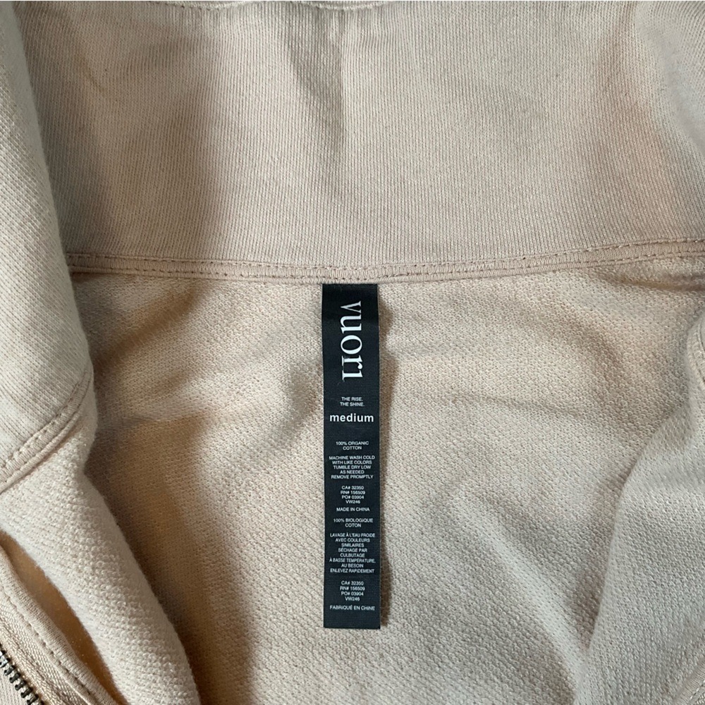 Vuori Sunnyside Half Zip Pullover Size‎ Medium Alabaster VW246 - Picture 3 of 7